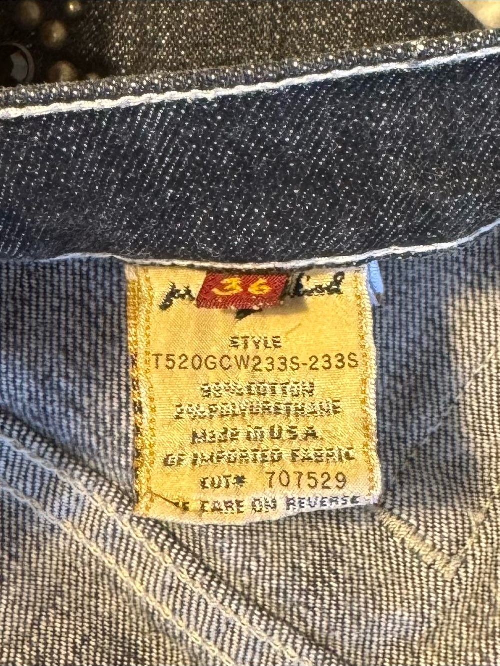 7 For All Mankind Mens Denim Jeans Bootcut Studded Dark Wash USA 36 - Picture 7 of 7